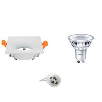 GU10 Inbouwspot Set - Mat Wit - Inbouw Vierkant - Philips -, Ophalen of Verzenden, Nieuw, Overige fittingen, Plafondspot of Wandspot