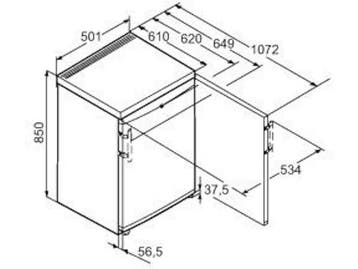 Liebherr T1410-22 - Koelkast - 136 liter tafelmodel zonder, Verzenden, Zo goed als nieuw
