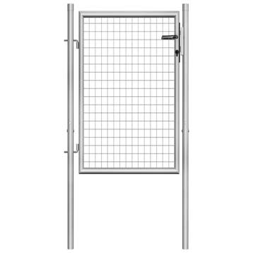 vidaXL Tuinpoort gegalvaniseerd staal 100x100 cm zilver, Verzenden, Nieuw