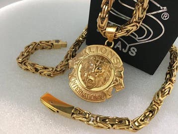 AJS Leeuw van Juda medaillehanger & Royal Weave-ketting,, Antiek en Kunst