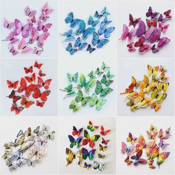 12x 3D Vlinder Stickers - Kleurrijke Decoratie voor Huis, Br, Verzenden, Nieuw in verpakking