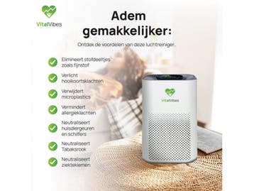 VitalVibes Pro - Luchtreiniger - HEPA Filter - Wit, Verzenden, Nieuw
