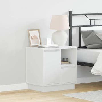 vidaXL Nachtkastje 2 st Wit 50 x 34,5 x 50 cm. Bewerkt hout, Minder dan 45 cm, Verzenden, Nieuw, Minder dan 55 cm