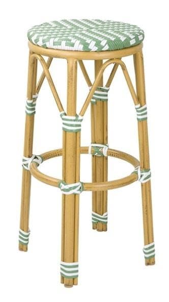 Parijse Stijl PE Rattan Barkrukken Licht Groen (2 Stuks), Verzenden, Nieuw in verpakking
