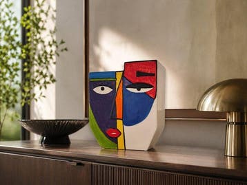 Vaas - handbeschilderd design - Keramiek - kubistische