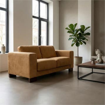 Leren bank Clear - 2 zits, Huis en Inrichting, Bohemian, Eigentijds, Modern, Retro, Vintage, 150 tot 200 cm, Nieuw, Ophalen of Verzenden