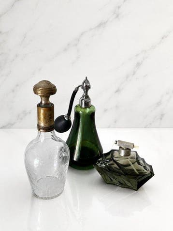 Marcel Franck & Art Deco – 3 Luxury Crystal & Glass Perfume, Antiek en Kunst