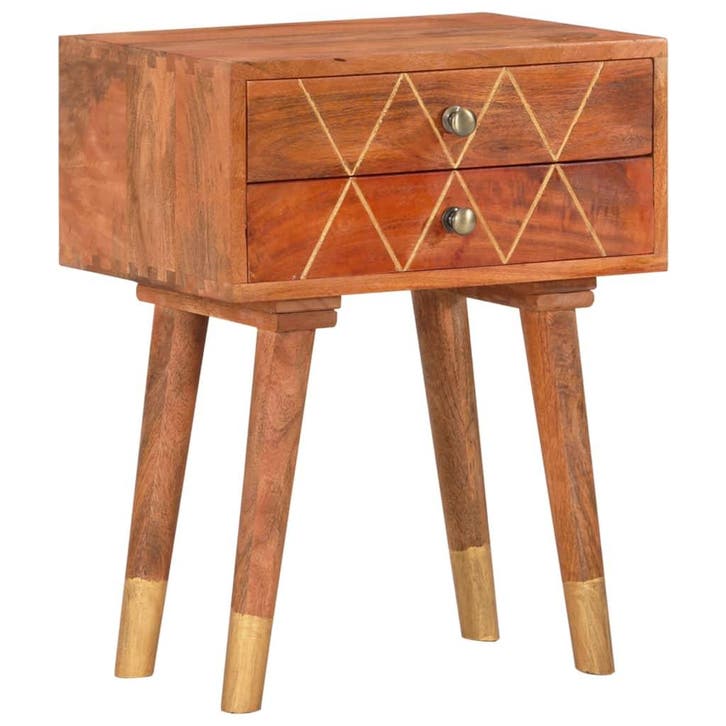 vidaXL Nachtkastje 43x30x58 cm massief mangohout, Huis en Inrichting, Slaapkamer | Nachtkastjes, Nieuw, Minder dan 45 cm, Hout