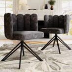 Set van 2 Draaibare Eetkamerstoelen – Fluweel en Metaal, Verzenden, Nieuw