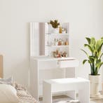 vidaXL Kaptafel met spiegel 74,5x40x141 cm wit, Huis en Inrichting, Tafels | Salontafels, 50 tot 100 cm, Verzenden, Nieuw, Minder dan 50 cm