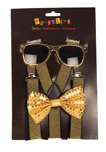 Partyset Gouden accessoires 3-delig, Ophalen of Verzenden, Nieuw