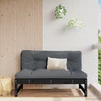 vidaXL Middenbank 120x80 cm massief grenenhout zwart, Tuin en Terras, Tuinsets en Loungesets, Verzenden, Nieuw