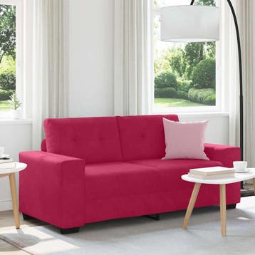 vidaXL Loveseat Sofa Wijnrood 180x77x82 cm Fluweel, Verzenden, Nieuw, Stof, Minder dan 150 cm