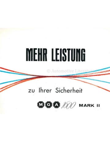 1961 MG MGA 1600 BROCHURE DUITS, Nieuw, Author