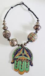 Berber-halsketting - Emaille, metaal - Marokko - Vintage, Antiek en Kunst
