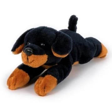 Heunec rottweiler knuffel - pluche - zwart/bruin - 13 cm, Verzenden, Nieuw