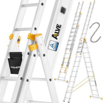 Uitschuifbare ladder 8,65m | Aluminium | Nieuw | Scherpe..., Doe-het-zelf en Verbouw, Ladders en Trappen, Nieuw, Ophalen of Verzenden