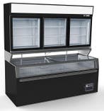 Wand Koel/Vries Combi Zwart 3 Glasdeuren, Verzenden, Nieuw in verpakking, Koelen en Vriezen