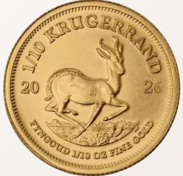 1/10 oz Krugerrand Gouden Munt | 2026, Postzegels en Munten, Verzenden, Goud