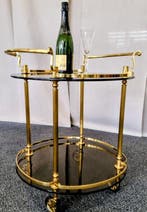 Serveerwagen - Messing, Glas - Sporen van gebruik, maar, Antiek en Kunst