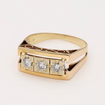 Ring - 18 karaat Geel goud Diamant (Natuurlijk), Sieraden, Tassen en Uiterlijk, Ringen, Nieuw