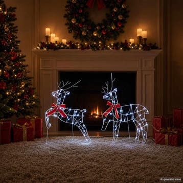 vidaXL Kerst Rendier 6 st 270 LEDs Koel wit, Verzenden, Nieuw