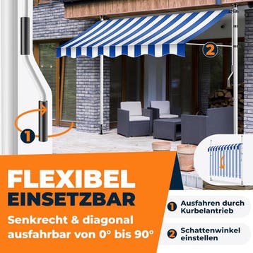 Klemluifel - Balkon luifel - Verticale luifel - 300 cm - Bla, Verzenden, Zo goed als nieuw