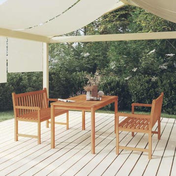 vidaXL 3-delige Tuinset massief teakhout, Tuin en Terras, Verzenden, Nieuw, Teakhout, Tuinset
