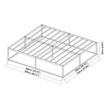 Metalen bed tweepersoonsbed Trerunta met bedbodem 140x200 cm, Verzenden, Nieuw