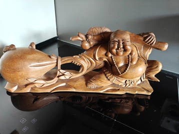 Figuur - Boeddha (Hotei) met kalebas - Suarhout