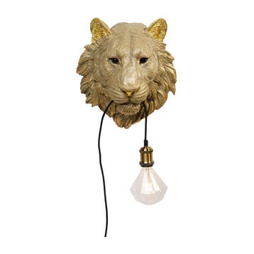 *WOONWINKEL* Kare Design Tiger Head Gouden Tijger Wandlamp, Verzenden, Nieuw