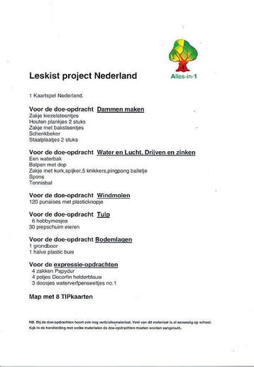 Alles-in-1 Leskist Project Nederland voor 60 leerlingen (inc, Verzenden, Nieuw