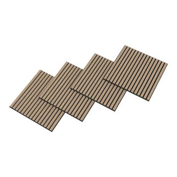 Akoestisch wandpaneel Vang 8 stuks 2,88 m² walnootkleurig li, Verzenden, Nieuw