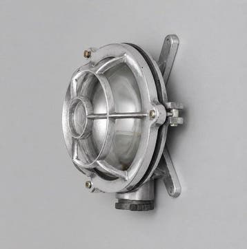 Wandlamp - Messing, Glas - Industrieel kooi-lamp, Antiek en Kunst