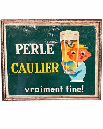 Perle Caulier - Perle Caulier echt fijn! 1950 - Reclamebord, Antiek en Kunst
