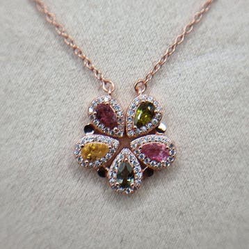 Zonder minimumprijs - Ketting met hanger Zilver, rosegoud