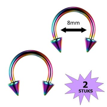 Fako Bijoux - Circular Barbell Piercing - Hoefijzer Spike -, Verzenden, Nieuw