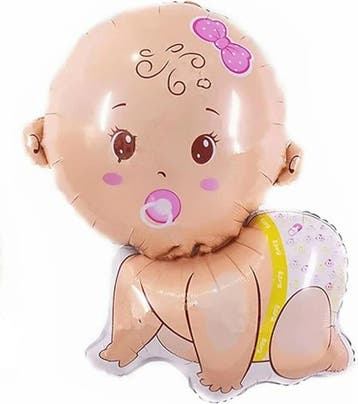 Folie ballon Baby Girl of Boy kruipend, Verzenden, Nieuw, Versiering, Geboorte of Huwelijk