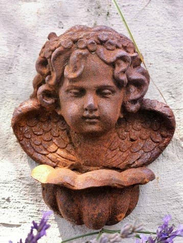 Beeldje, Cherubijn - 23 cm - IJzer