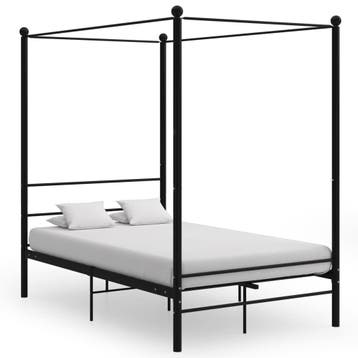vidaXL Hemelbedframe metaal zwart 120x200 cm, Huis en Inrichting, Verzenden, Zwart, Nieuw, Twijfelaar