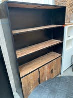 Sturdy boekenkast groot, mangohout + metaal (nieuw, outlet), Nieuw, Overige houtsoorten