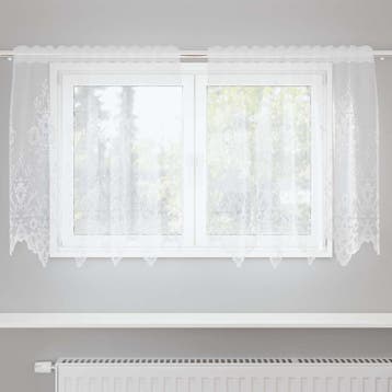 vidaXL Kantgordijn Wit 80 x 150 cm Polyester, Verzenden, Nieuw, Wit