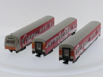 Schaal H0 Märklin 4393 3 S-Bahn rijtuigen met Coca-Cola r.., Wisselstroom, Gebruikt, Overige typen, Ophalen of Verzenden
