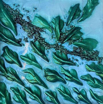 Ruisi Maria - Emerald Energy Flow – Sculptural 3D Relief