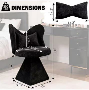 Draaibare Make-up Stoel – 360° Vanity Chair PU Leer, Huis en Inrichting, Verzenden, Nieuw