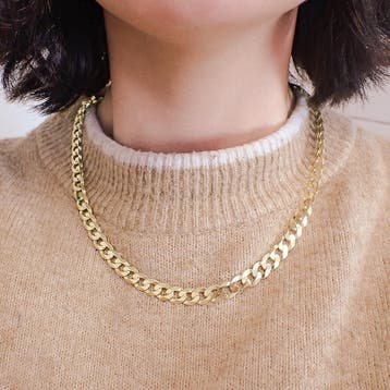 8 karaat gourmetschakel ketting., Ophalen of Verzenden, Gebruikt, Geel, Goud