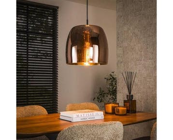 Hanglamp 1L drift glass - Copper color glas, Ophalen of Verzenden, Nieuw