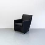 2x Leolux Dolcinea Fauteuil Zwart Leer - Aluminium Frame, Huis en Inrichting, Fauteuils, Minder dan 75 cm, Ophalen of Verzenden