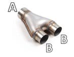 Y-Pipe, Exhaust, Steel, Slip-fit Inlet/Outlet, Ophalen of Verzenden, Nieuw