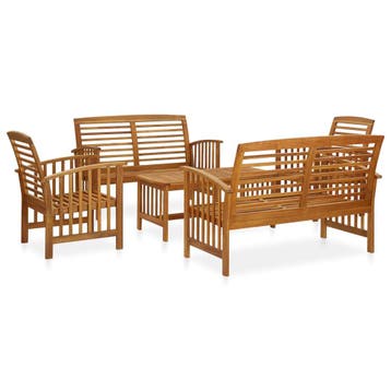 vidaXL 5-delige Loungeset massief acaciahout, Verzenden, Nieuw, Hout, Loungeset